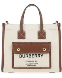 burberry logo-print cotton-canvas tote bag